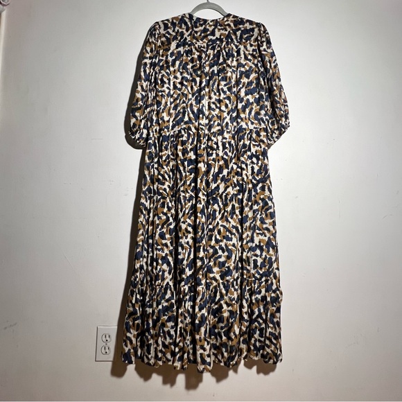 Velvet by Graham & Spencer For Anthro Ottilie Midi Dress Blue/Brown Size S NWT - Picture 10 of 16